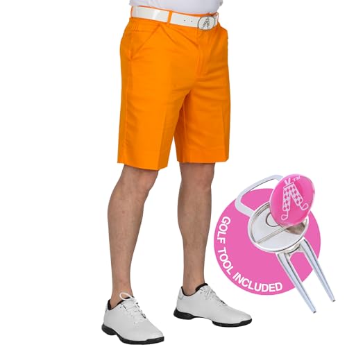 Royal & Awesome Herren Golf Shorts, Orange Slice, 44W