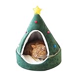 FuYouTa Katzen höhle Katzen Bett Katzen Haus Weihnachtsbaum Cat House Katze Möbel Idee süße Katze Höhle Bett, weiche Katze Tipi Haus Weihnachten warme Katze Bett für den Winter
