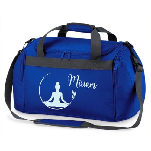 minimutz Sporttasche Schwimmen für Kinder - Personalisierbar mit Name - Schwimmtasche Meerjungfrau Duffle Bag für Mädchen und Jungen (Royalblau)