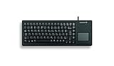 CHERRY XS Touchball Keyboard, Deutsches Layout, QWERTZ Tastatur, kabelgebundene Tastatur, mechanische Tastatur, ML Mechanik, Hochwertiges Touchpad mit zwei Maustasten, schwarz