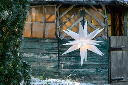 Novaliv Weihnachtsstern Dekostern | 55cm WEISS | Innen und Aussen | LED mit Schuko Stecker | Weihnachtsdeko Stern beleuchtet