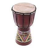 Staright 6in afrikanische Djembetrommel handgeschnitztes traditionelles afrikanisches Musikinstrument aus massivem Ziegenfell
