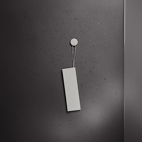 KEUCO Duschabzieher aus Silikon, mit Wandhalterung, Glaswischer zum Kleben, 26,4x8,2x1,7 cm, schlierenfrei, Abzieher für die Dusche, Farbe: weiß