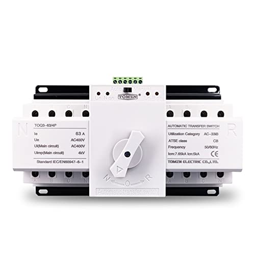 1Pcs 4P 63A 380V MCB Typ Dual Power Automatic Transfer Switch ATS (Size : 2 Input 1 Output)