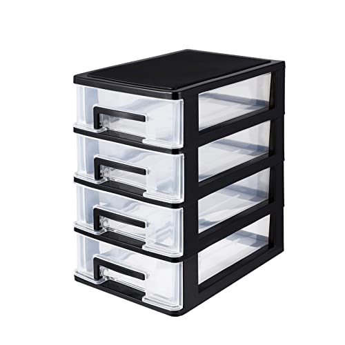 VICASKY 4 Schubladen Desktop Storage Organizer Kunststoffbehälter Storage Organizer Kommode Organizer Home Dresser
