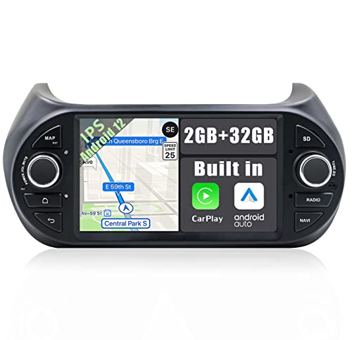 YUNTX Android 10 Autoradio Compatible Avec FIAT Fiorino/Qubo/Citroën Nemo/Peugeot Bipper -Caméra arrière GRATUITES - Soutien DAB/Commande au Volant/Bluetooth/4G/WiFi/Bluetooth/Mirrorlink/Carplay