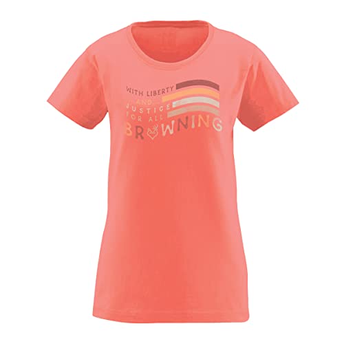 Browning Damen grafischem Muster, für Jagd und draußen, kurzärmelig T-Shirt, Groovy Flagge (Papaya), X-Large