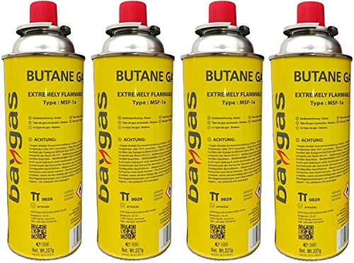 baygas Stück 227g Butan Gaskartusche | Campinggas Butangas MSF-1a | für Gaskocher, Gasheizung, Gasbrenner, Unkrautbrenner (28)