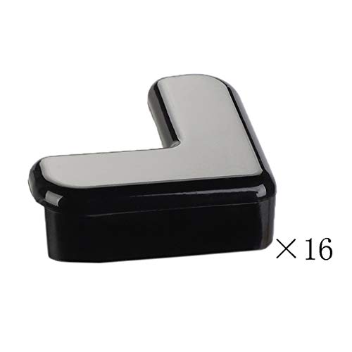 AnSafe Tischkantenschutz, Kieselgel Benutzt for Möbelkante Rechtwinklig Kind Sicherheit Schutz (7 Farben, 16 Stück) (Color : Black, Size : 16 pack)
