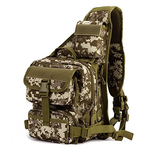 YFNT Tactical Sling Bag Pack Military Rover Schulter Sling Rucksack Umhängetasche für die Jagd Camping Trekking,Wüste Digital