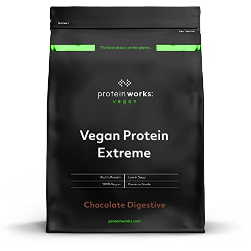 Vegan Extreme Protein | Digestive Schokoladen Kekse | 100% pflanzlich | Essentielle Vitamine | FÜNF Proteinmischungen | THE PROTEIN WORKS | 500g