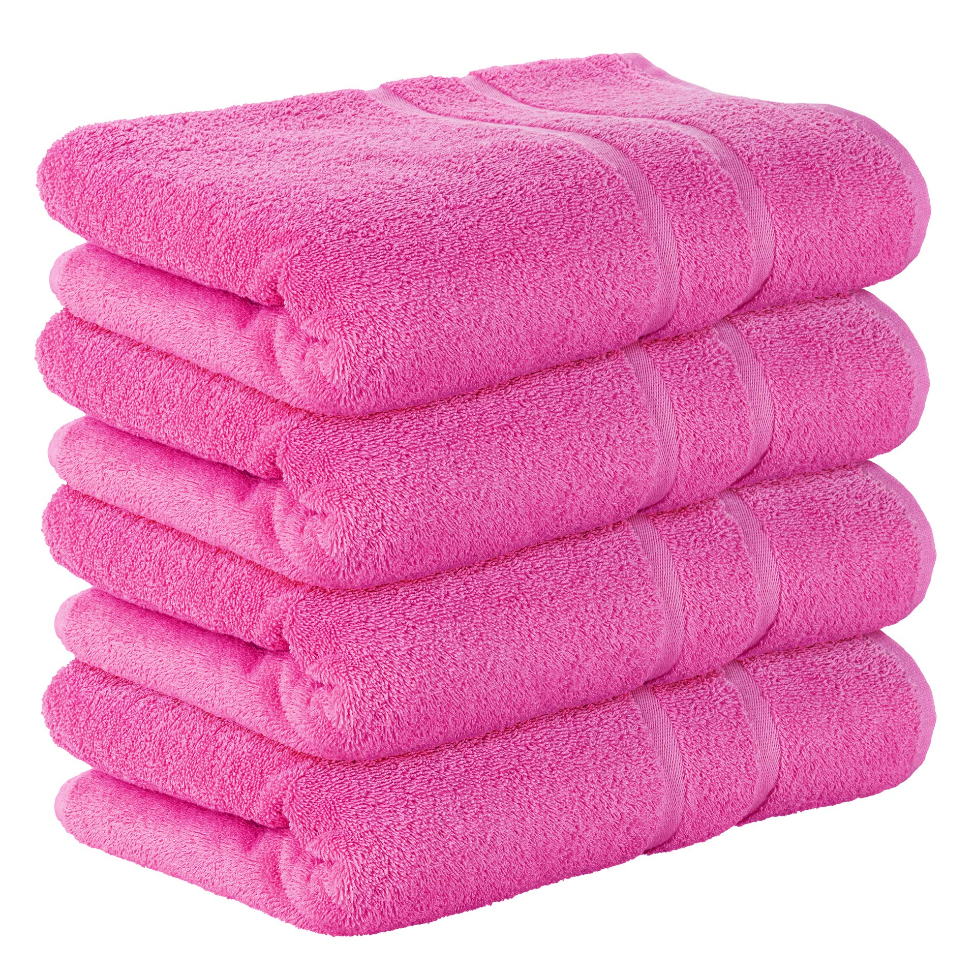 StickandShine 4er Set Premium Frottee Badetuch 100x150 cm in pink in 500g/m² aus 100% Baumwolle