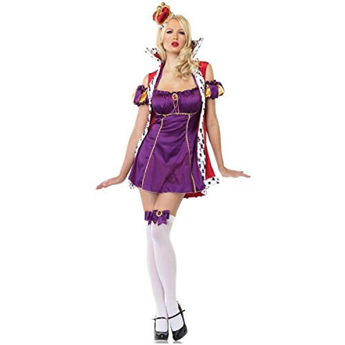 Leg Avenue 83580 - Violette Königin Karneval Kostüm 4-teilig - violett/rot (Large)
