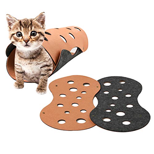 iFCOW Haustier-Katzenspielzeug, DIY-Katzentunnelspielzeug, freie Form, Filz, Kätzchen, Versteck mit Löchern