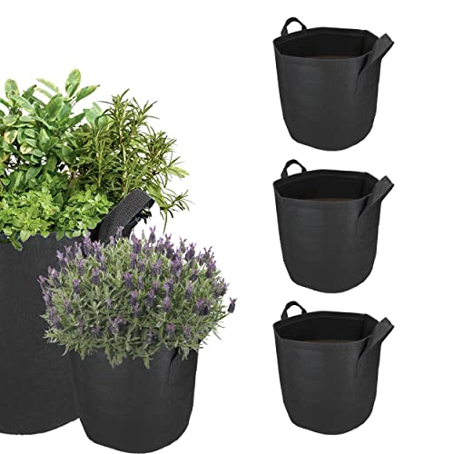 mumbi 5X Pflanzsack Pflanzentasche Pflanzen Sack Tasche Smart Grow Bag Vliesstoff mit Griffen 30 Liter