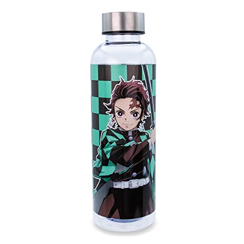 Demon Slayer Tanjiro Kamado Wasserflasche aus Kunststoff mit Schraubdeckel | BPA-freier Kunststoff-Sportkrug mit auslaufsicherem Deckel