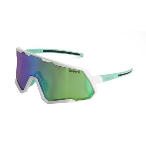 SINNER Pace-Matte White-SINTRAST Cycling Sonnenbrille, Erwachsene, Unisex, mehrfarbig (mehrfarbig), Einheitsgröße