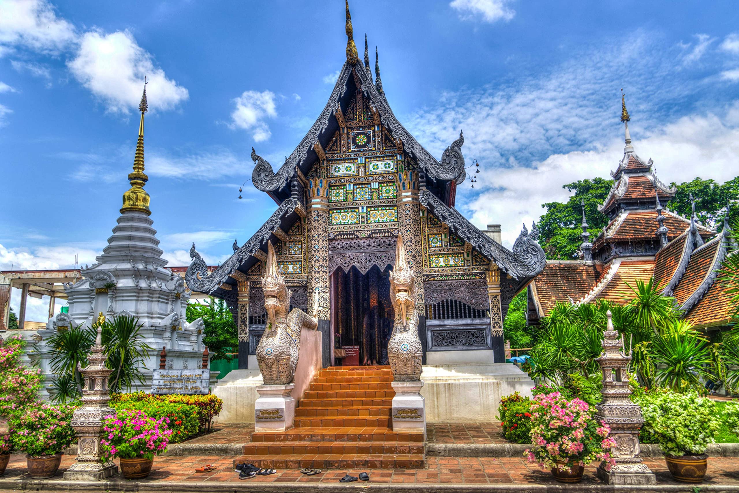 Tempel in Thailand Puzzle 1000 Teile Reisepuzzle mit hochwertiger Puzzleaufbewahrung: Karton und wiederverschließbarer Beutel Puzzlemaße 50x70CM