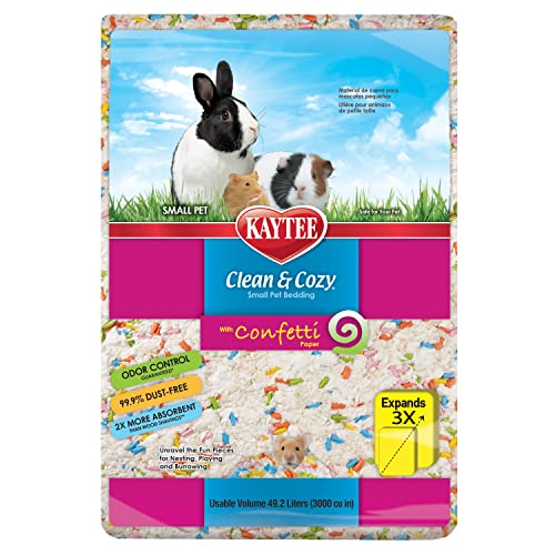 Kaytee Clean & Cozy Konfetti-Bettwäsche für Haustiere, Meerschweinchen, Kaninchen, Hamster, Rennmäuse und Chinchillas, 49,2 Liter