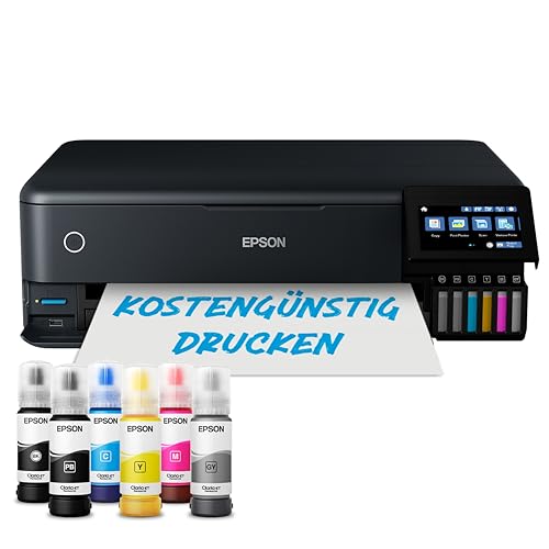 Epson EcoTank ET-8550 3-in-1 Tinten-Multifunktionsgerät (Kopie, Scan, Druck, A3, 5 Farben, Fotodruck, Duplex, WiFi, Ethernet, Display, USB 2.0), Tintentank