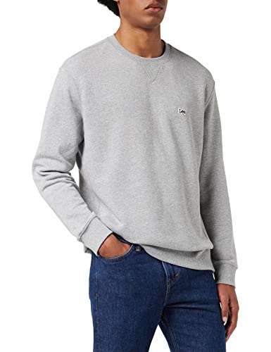 Lee Herren Plain Crew Sweatshirt, Grau (Grey Mele Mp), Large
