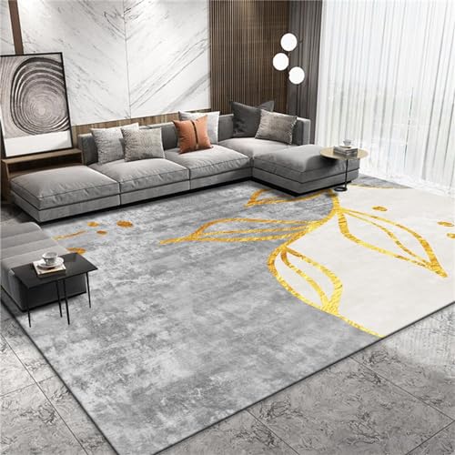 AD6H-CZ Grauer Teppich mit feinen Kanten, geeignet für Wohnzimmer, Schlafzimmer, Arbeitszimmer, rutschfest, geruchlos, leicht zu reinigen, maschinenwaschbar, pflegeleicht,grau,40x60cm