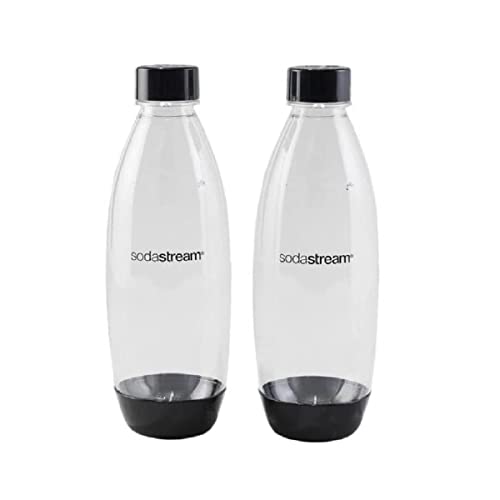 SodaStream Wasserflasche für kohlensäurehaltige Getränke, BPA-frei, spülmaschinenfest, kompatibel Spirit, One Touch, Terra, Art, Power&Source Sparkling Water Makers– Kunststoff , Schwarz, 1741221440