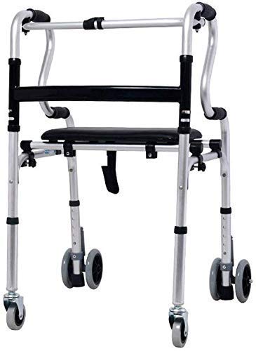 Gehgestell, Rollstuhl, Aluminium, Gehhilfe, Rehabilitationstraining, Gehgestell, Ein-Knopf-Klappung, tragbare Aufbewahrung, mit Sitzplattenhilfen