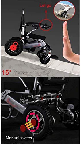 AOLI Heavy Duty Elektro-Rollstuhl, Elektro-Rollstühle für Erwachsene, 360 & Deg; Rocker, Sitzbreite 45 cm, Unterstützung 100 kg, 4 Stoßdämpfer Elektro-Rollstuhl
