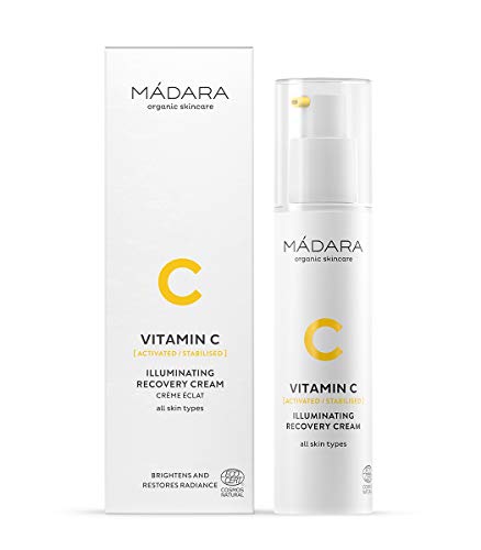 MÁDARA Organic Skincare | Vitamin C Illuminating Recovery Cream - 50 ml, Mit Hyaluronsäure und Algenextrakt, glanzverstärkend, aufhellend, feuchtigkeitsspendend, für alle Hauttypen, Vegan