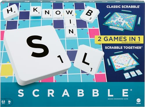 Mattel Games Scrabble Zwei in Eins, Version: Englisch, HWD43