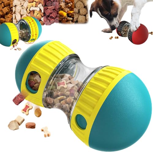 Wjfrnk Schönes interaktives Hundespielzeug und Hunde-Puzzle-Spielzeug, perfekte Alternative zu langsamen Fressnäpfen, um das Verdauungssystem von Haustieren zu verbessern, Leckerli-Spender (blau)