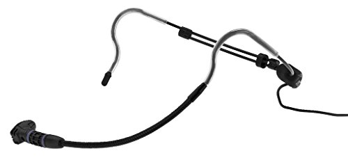 JTS CM-214U Elektret-Kopfbügelmikrofon, verstellbares Bühnen-Mikrofon mit zwei Ohr-Haken, leichtes Headset inklusive Tasche und Windschutz, in Schwarz