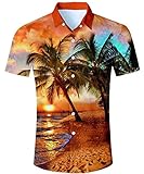 AIDEAONE Herren Hawaii Aloha Hemd Sommerhemd Freizeithemd Strandkleidung