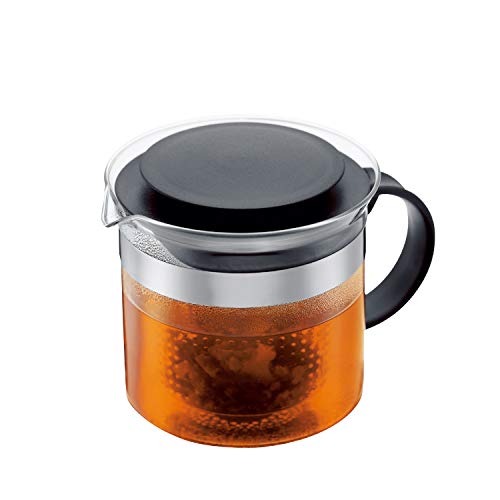 Bodum Teebereiter bistroNouveau (Kunststoff Teesieb, Hitzebeständiges Glas, 1,5 liters) schwarz