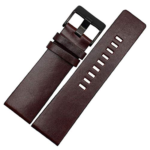 Lederband 22-30mm-Leder-Armband-Uhrenarmband-Uhrenarmband-Uhren Zubehör Dunkelbraun Schwarz,28mm
