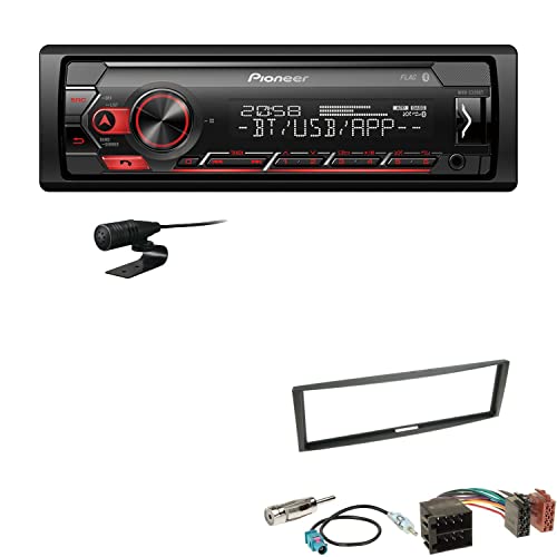 Pioneer MVH-S320BT 1-DIN Bluetooth Autoradio USB FLAC Spotify mit Einbauset passend für Renault Megane II 2003-2009 schwarz