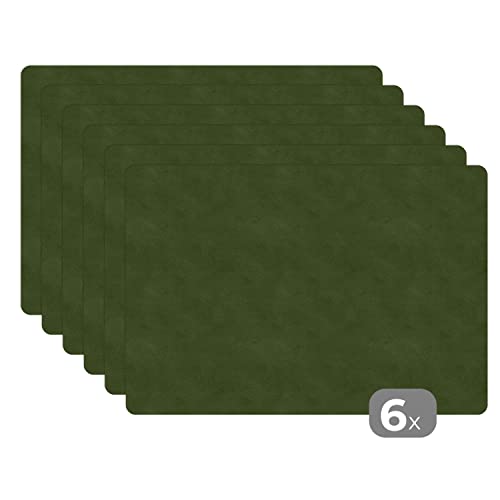 Placemats Platzdeckchen Platzset Tischset 6-teilig Tischdeko Untersetzer 45x30 cm Leder - Grün - Tiere