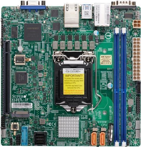 Super Micro SUPERMICRO X12STL-IF - Motherboard - Mini-ITX - LGA1200-Sockel - C252 Chipsatz - USB 3,2 Gen 1 - 2 x Gigabit LAN - Onboard-Grafik - für SC504 203B, SC505 203B (MBD-X12STL-IF-B)
