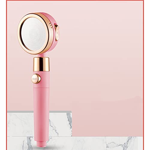 Hochdruck-Duschkopf für Zuhause, Badezimmer, 360 ° drehbar, rosafarbene Einstellung, Duschkopf, 3 Modi, rosa