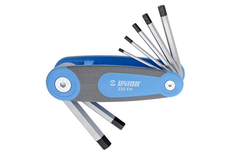 Unior 220FH Stiftschlüssel für Innensechskantschrauben, Set im Falthalter, Schwarz, Einheitsgröße