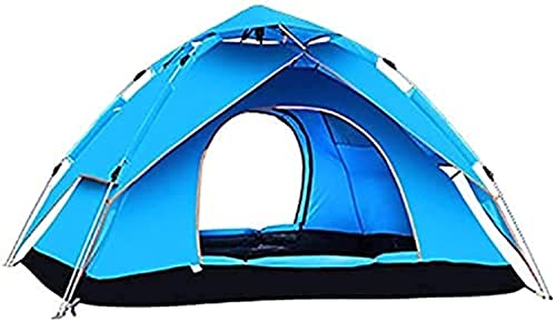 Campingzelt Campingzelt für 3–4 Personen, doppelschichtiges automatisches PopUp-Zelt mit Tragetasche |Geeignet zum Wandern im Freien (blau), wunderschöne Landschaft Hopeful