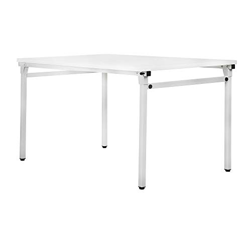 STIER Klapptisch 1200x800x720mm in lichtgrau mit weißer Tischplatte, sehr robust und vielseitig einsetzbar, ideal für Büro- und Geschäftsausstattung, Office Desk in unterschiedlichen Größen,