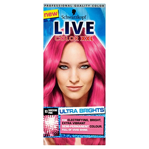 3 x Schwarzkopf Live Color XXL Ultra Brights Semi-Permanent Colour 93 Shocking Pink