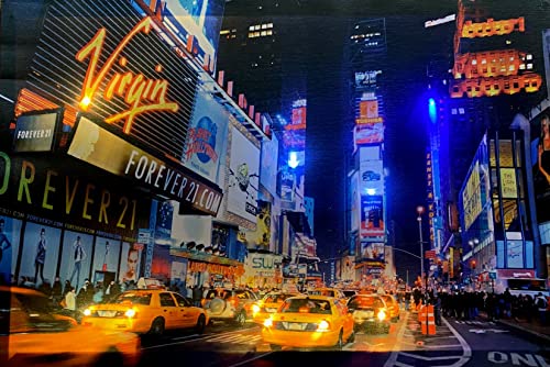 Samarkand - Lights LED-Bild mit Beleuchtung LED- Bilder Leinwandbild 65 x 45 cm Leuchtbild NEW YORK/Times Square