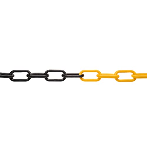 Absperrkette Warnkette Kunststoffkette 10mm schwarz gelb 4m/5m/10m/15m/20m/25m (10, Meter Lang)
