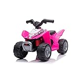 Sport1 Elektro-Quad für Kinder, Honda TRX 250X, Kindermotorrad 6 Volt, Geschwindigkeit 2,8 km/h, Maße: 65,5 x 38,5 x 43,5 cm, für Kinder bis 20 kg, wiederaufladbarer Akku, mit Ladegerät, rosa