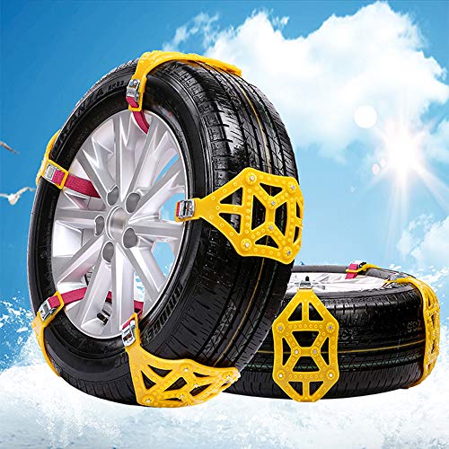 MASO 6 Stücke Schneeketten Einfach zu montieren Anti-Rutsch Reifen Schneeketten Universal für Pkw-Reifenbreite 165-285mm