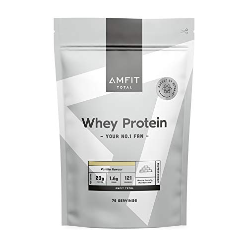 Amazon-Marke: Amfit Nutrition Molkeproteinpulver, Vanille, 75 Portionen (1er Pack)
