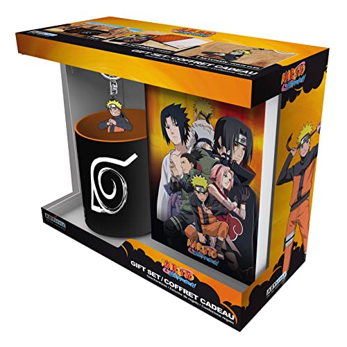 ABYstyle Naruto Shippuden Geschenk-Set enthält Tagebuch, Keramik-Kaffee-Tee-Tasse und Schlüsselanhänger, Anime-Manga-Trinkgeschirr, Zuhause und Küche, Geschenk, 3 Stück
